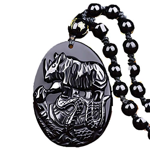 Soins de la peau et stress pendentif obsidienne noire amulette contre l'anxiété