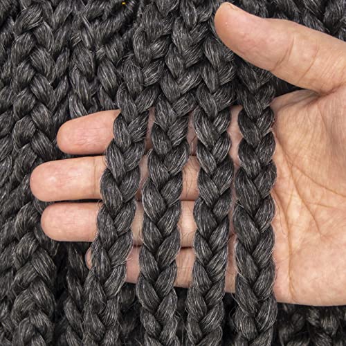 7 Packs 10 Inches Goddess Box Braid Crochet Hair With Toni Curl Ends For Black Women,Mother And Baby Kids - Ombre Gray, Bohemian Box Braids Crochet Hair (105 Strands,T1B/Gray) #TOP2