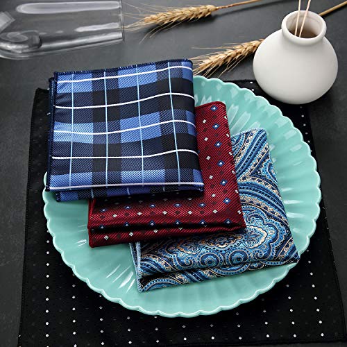 Image of SATINIOR Men Pocket Square Handkerchief Soft Colored Hankies for Party Wedding Thanksgiving Day Christmas 8.3''x 8.3''