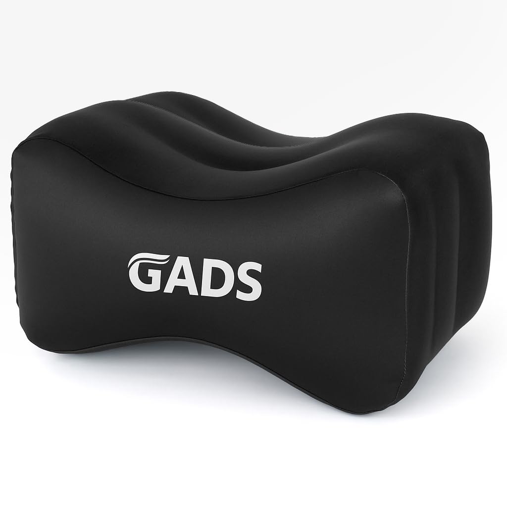 Gads Black Inflatable Knee Pillow For Side Sleepers - Leg Pillow For Side Sleeping - Hip, Back And Sciatica Pain Relief Pillow - Lightweight & Portable For Travel