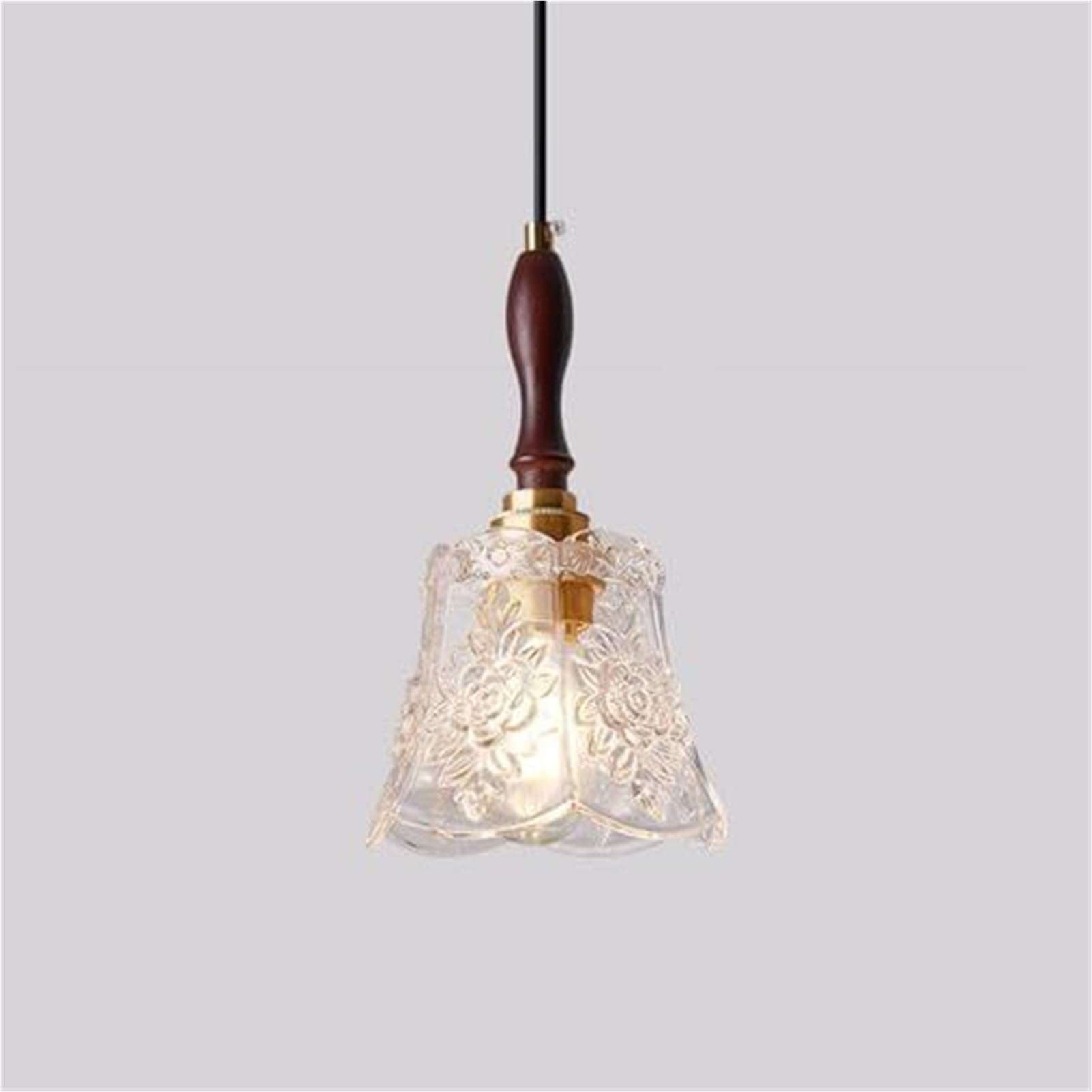 KBUUKYYXouy Thickened Glass Scandinavian Geometric E27 Adjustable Pendant Lamp Chandelier Hanging Lighting Ceiling Fixture Classic for Bedroom Kitchen Island Study(Clear)