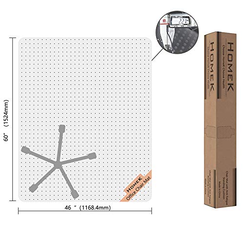 HOMEK Chair Mat for Carpeted Floors, 46” x 60” Transparent Thick Office Floor Mats for Low Pile Carpet Floors - Thumbnail 2