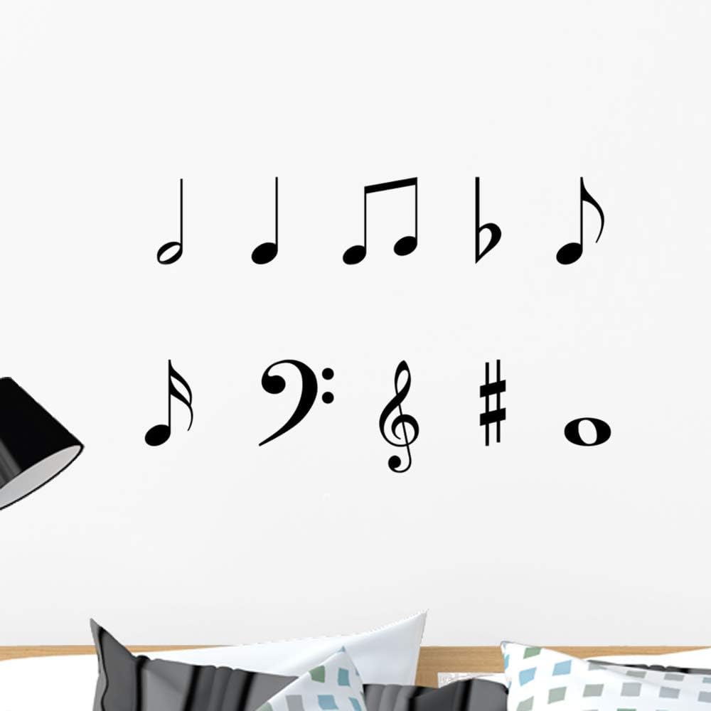 Wallmonkeys Music Notes Symbols Wall Mural Peel and Stick Vinyl Graphic (24 in W x 19 in H) WM525894