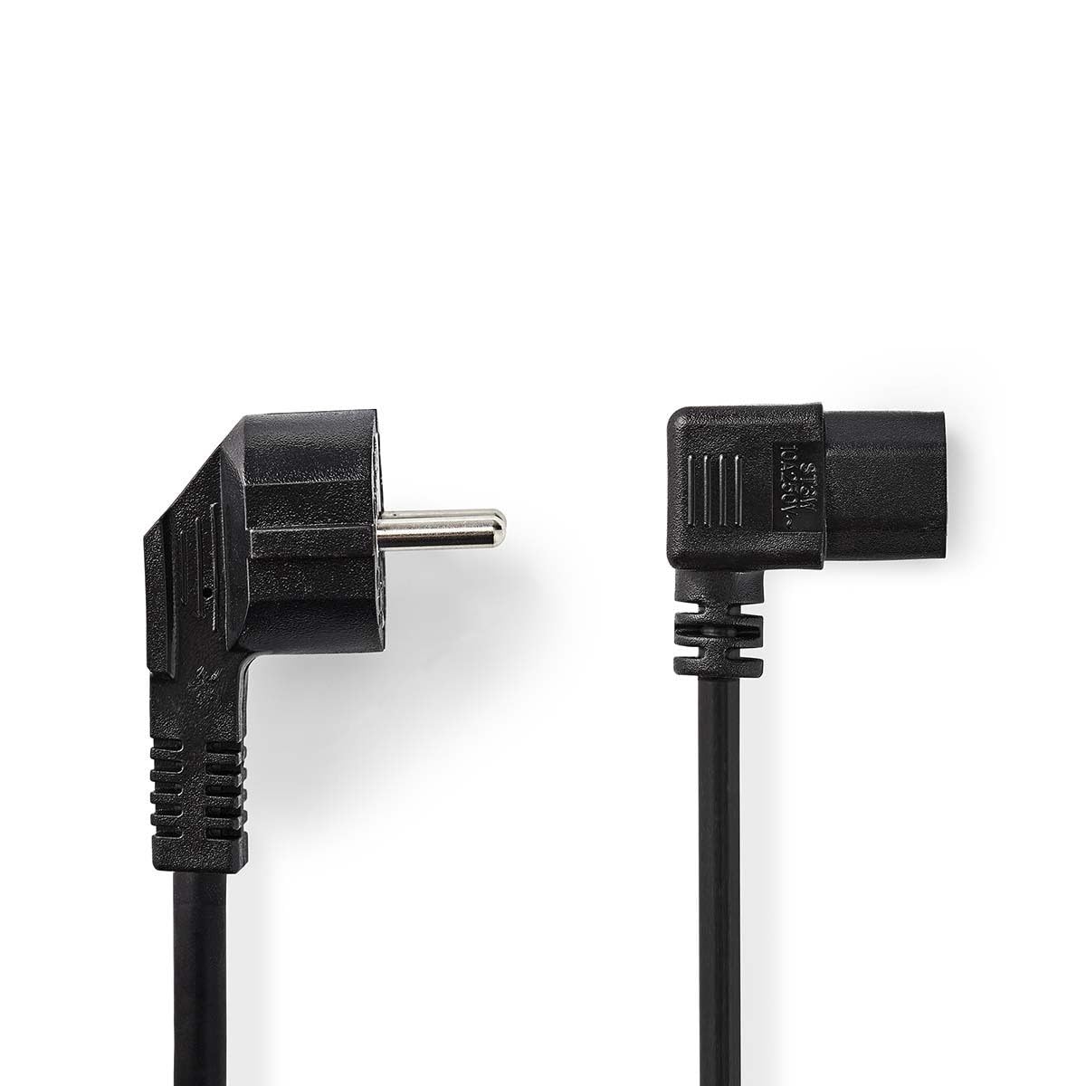 Nedis Stromkabel Schutzkontaktstecker IEC-320-C13 Abgewinkelt Vernickelt 2.0 (2 m)