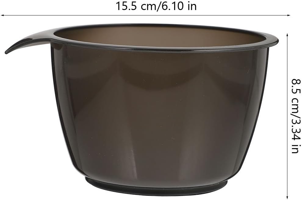 2pcs Hair Dye Mixing Bowls Handle Plastic Hair Color Bowls for Salon and DIY Work Comfortable Grip and Space Saving Design Coffee Color