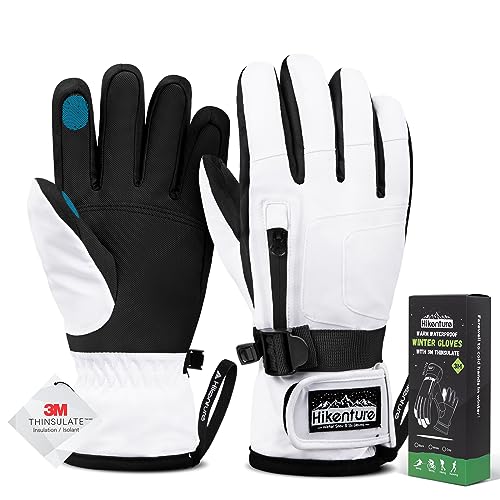 HIKENTURE Winterhandschuhe Herren Damen, 3M Thinsulate Skihandschuhe, Wasserdichte Handschuhe Winter Warm, Winddichte Touchscreen Snowboardhandschuhe für Skifahren,...