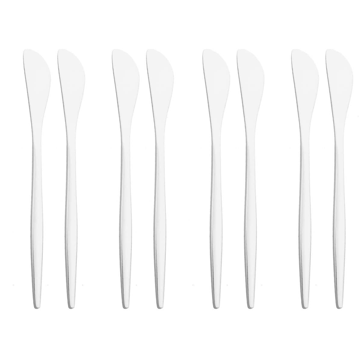 Puzhler 8Pcs Mirror Butter Knife Cheese Dessert Knife Stainless Steel Jam Knife Kitchen Cutlery Toast Wipe Cream Bread Cheese Cutter Silver