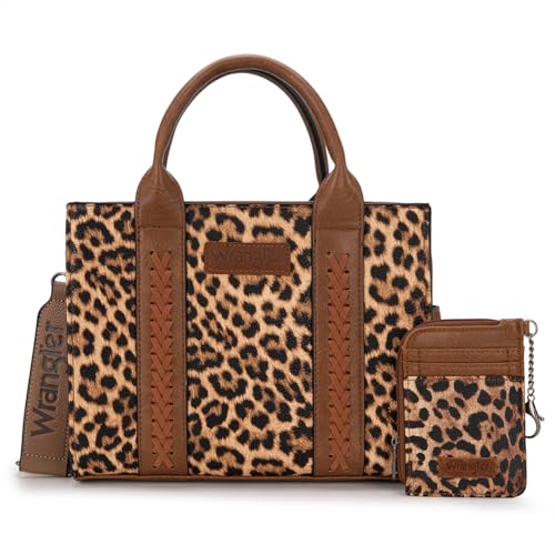 Wrangler Tote Bags for Women Western Purse and Handbags Leopard Print Satchel Top-handle Country Bag bolsa para mujer for gift,WG70-W8120CLP