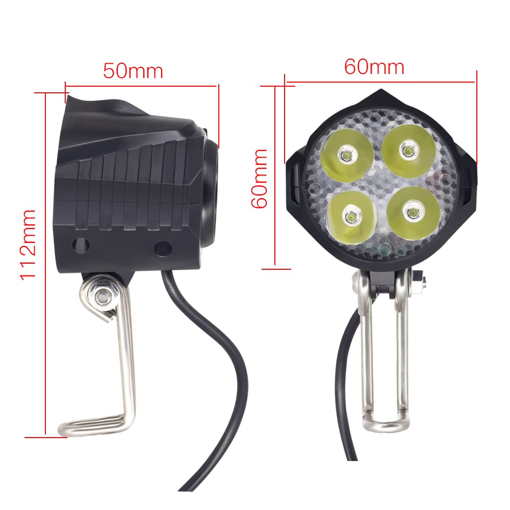 Kit Luci Posteriori per Fari per Bici Elettrica Ingresso 12V-80V Altoparlante Incorporato Ebike Luce Anteriore E Fanali Posteriori