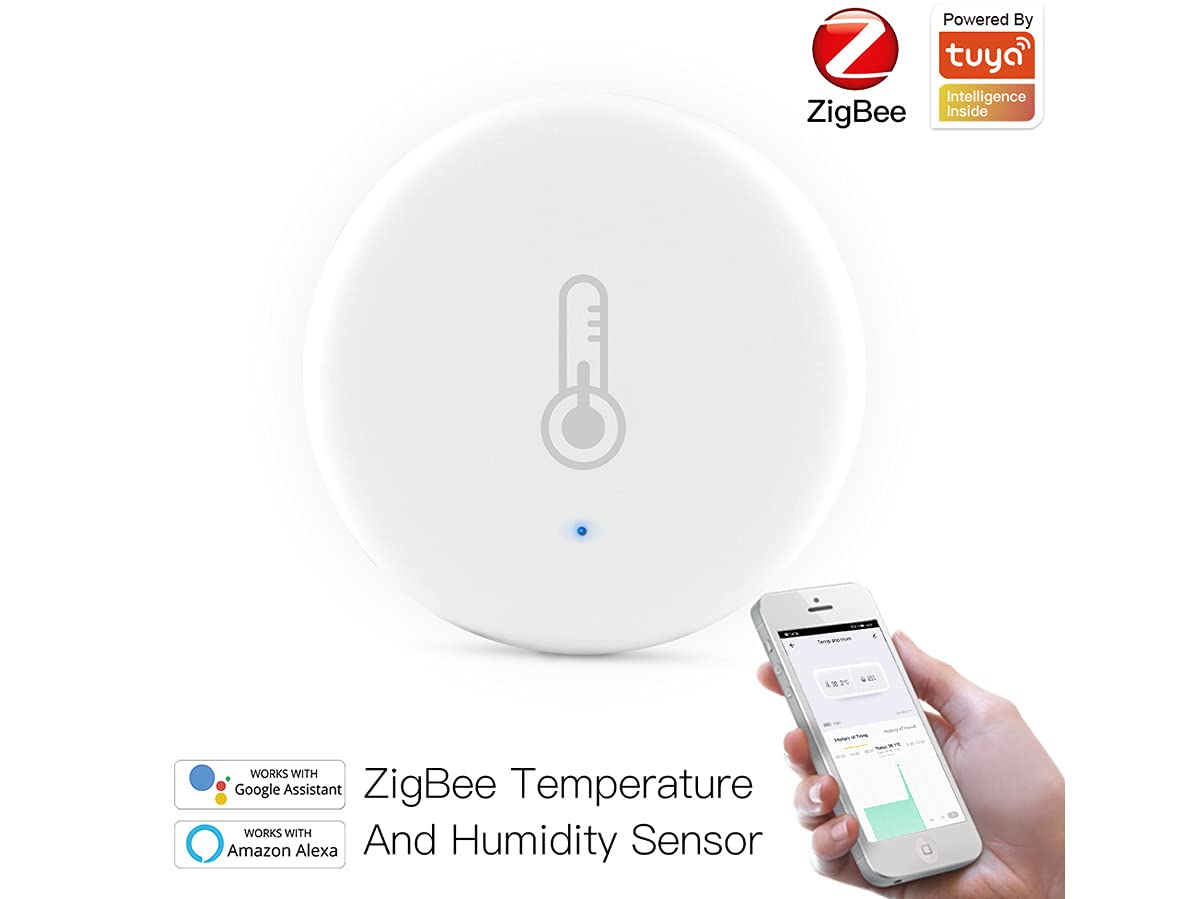 ZigBee Sensore Di Temperatura e Sensore Di Umidità, APP Tuya, Compatibile Con Alexa