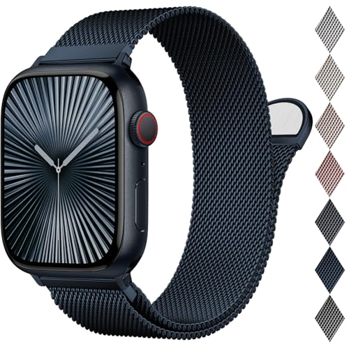EPULY Milanaise Ersatzarmband Kompatibel mit Apple Watch Armband 46mm 45mm 44mm 42mm 49mm 41mm 40mm 38mm, Magnetische Metall Edelstahl Armbänder für iWatch Series 10 9 8 7 6 5 4 3 SE Ultra 2 1
