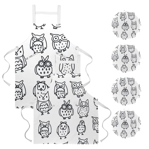 Tablier de cuisine anti-taches motif dessin animé pour nettoyage de la maison et bar