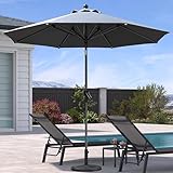 Le mât de parasol en aluminium, équipé de 8 os de parasol robustes et solides, offre une meilleure résistance au vent et maintient le parasol stable
