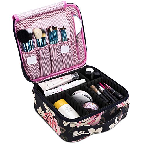 Preisvergleich Produktbild CoolBELL Kosmetiktasche Reise Makeup Box Zug Kosmetikkoffer Kosmetischer Organizer Etui Kulturbeutel Kulturtasche mit Teiler für Make-up Bürste Schmuck Toilettenartikel Digitalzubehör,Pfingstrose