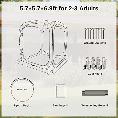East Oak SCH23001 Screen House Tent Pop-Up, Portable Screen Room Canopy Instant Screen Tent 6 X 6 Ft thumb #4
