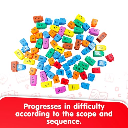 Junior Learning: Rainbow Phonics Blox: Vowel Sounds - Phase 5 - Build & Learn, 30 Activity Cards, Color Coded Blocks, Reading Development, Kids 5+ - Image 3