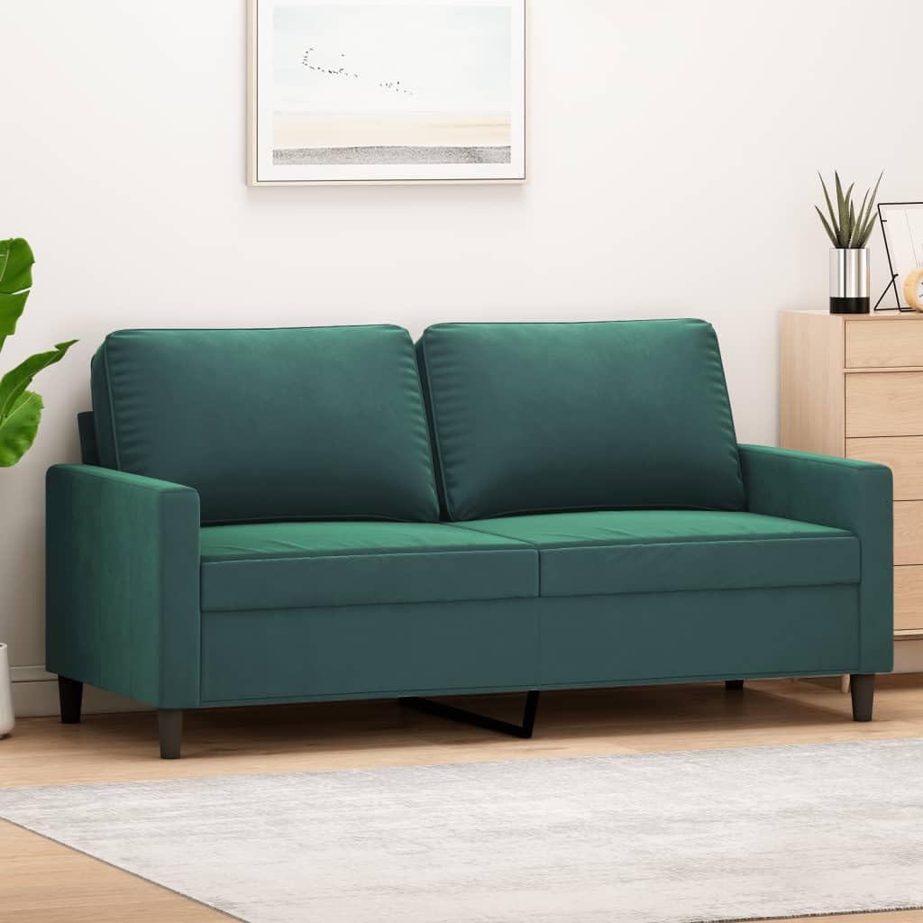 Lechnical Divano a 2 Posti Verde Scuro 140 cm in Velluto,Divano,Divano da Soggiorno,Design Moderno,Divano Posti Economico(SPU:359201)