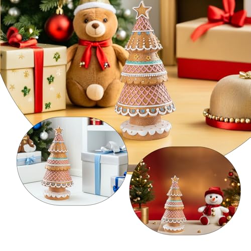 Figurine sapin de Noël en résine sculptée pour centre de table