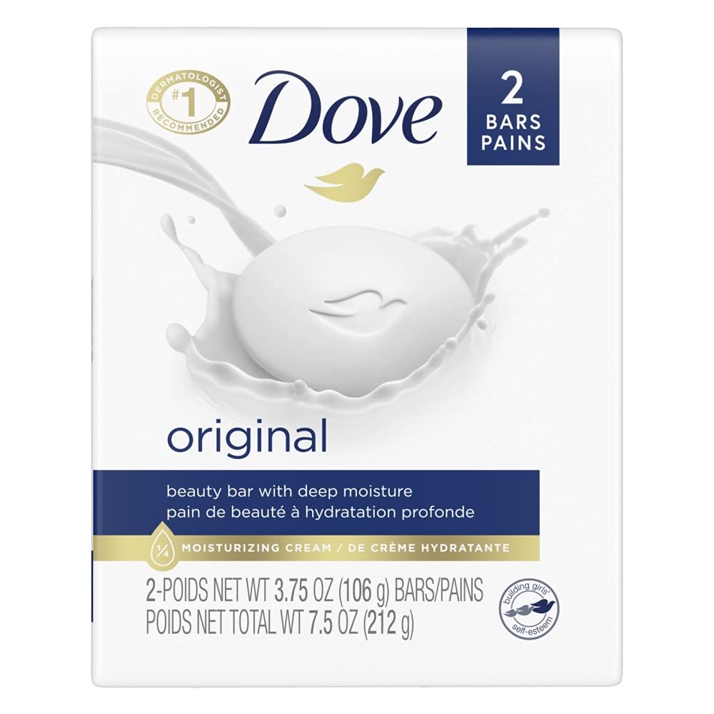 DOVE Beauty Bar White 4 oz, 2 Bar