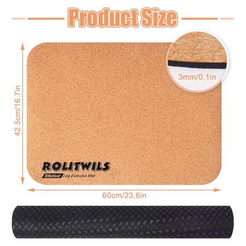 Image of Under Desk Elliptical Mat - Non-Slip Exercise Equipment for Peloton Bike, Small Exercise Mat for Desk Workout Equipment, Premium Cork Surface