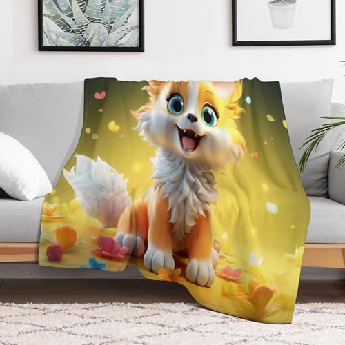 Couverture renard chaude et confortable lavable pour des nuits douces