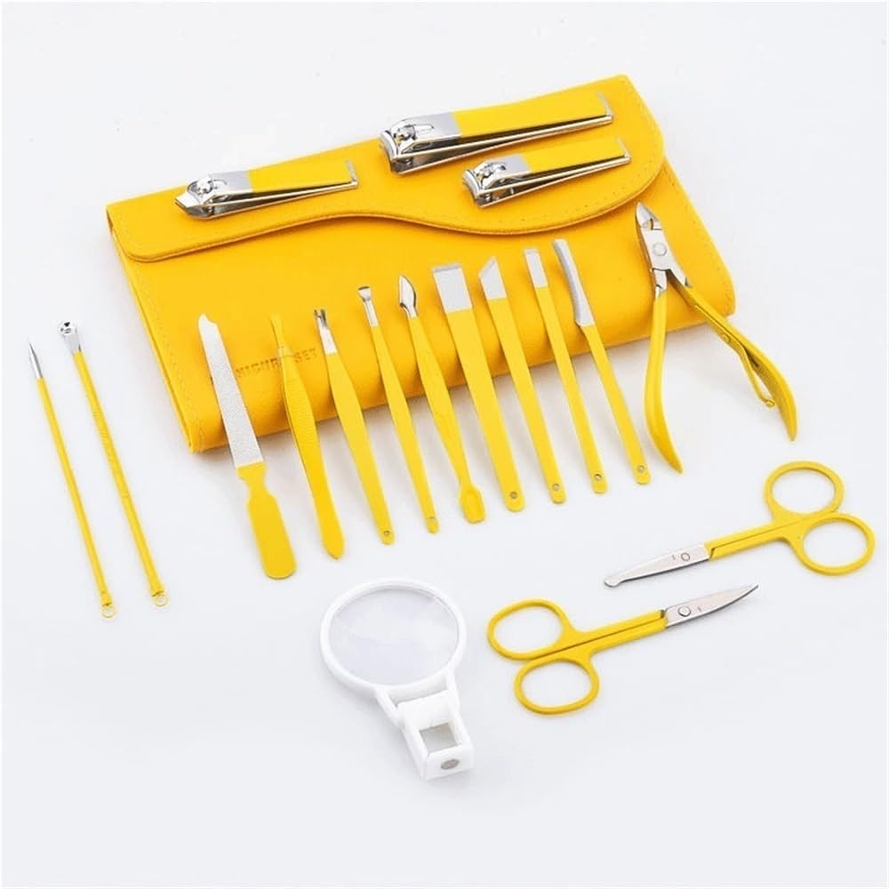 Kit de Coupe-Ongles Professionnel, kit de Soins à Domicile, Coupe-Ongles, Ensemble de 18 pièces en Acier Inoxydable, Ensemble Complet pour Hommes, Mari et Petit ami