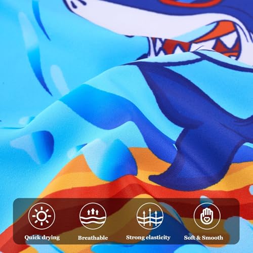 Image of Kids Swimsuit Boys Two Pieces Shark Swimsuit Toddler Rash Guard and Trunk