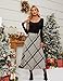 Tanming Women's Winter Warm Elastic Waist Wool Plaid A-Line Pleated Long Skirt (Gray-L)