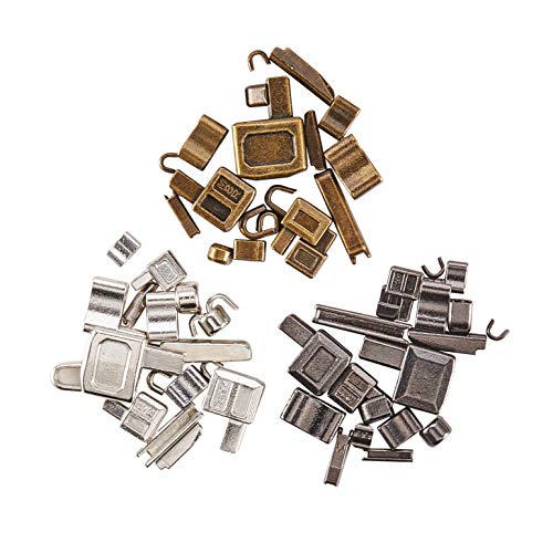 Ph Pandahall 60Pcs 4 Size Metal Zipper Head Sliders Retainer Insertion Pin (12 Sets), 12 Pairs Zipper Top Stop Plug, 12Pcs Zipper Bottom Stopper For Coats Jacket Zipper Repair Kit (#3#5#8#10) #TOP5