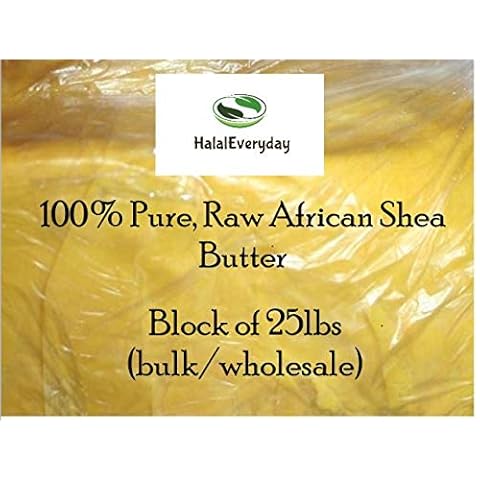 HalalEveryDay Pure, Raw Unrefined African Shea Butter from Ghana (25 Pounds), Soft and Smooth Grade A Yellow Shea Butter - Bulk/wholesale Cover