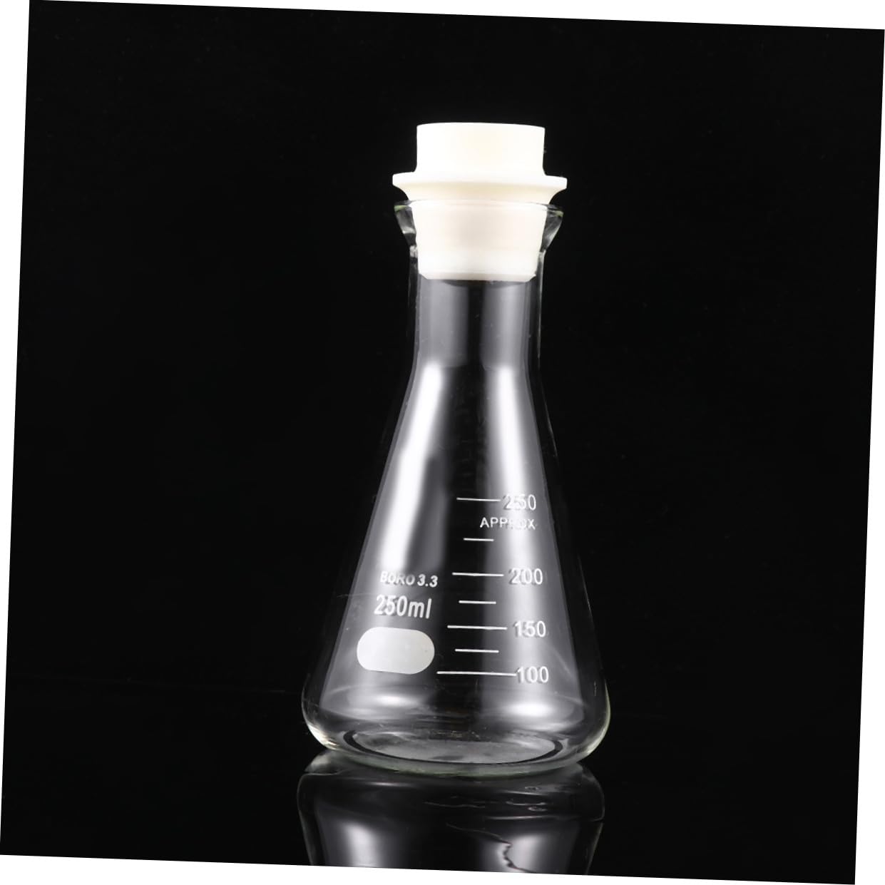 ULTECHNOVO 1 Pc Dosis De Tapa De Hidrofrasco De Boca Ancha Matraces Erlenmeyer Cristalería Matraz Erlenmeyer 250ml Matraz De Vidrio Para Estudiantes Traje Tubo De Ensayo Espesar