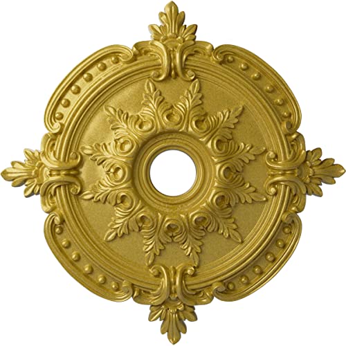 Image of Ekena Millwork CM28BERGS 28 3 /8 inchOD X 3 3 /4 inchID X 1 5 /8 inchP Benson Classic Ceiling Medallion Fits Canopies Up To 6 1 /2 inch, Rich Gold