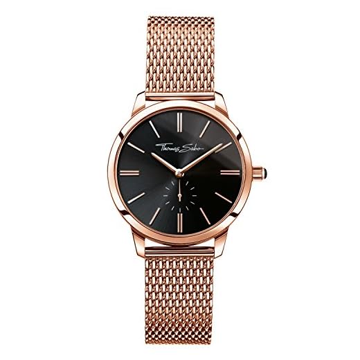 Thomas Sabo Reloj Analógico para Mujer de Cuarzo con Correa en Acero Inoxidable WA0249-265-203-33 mm