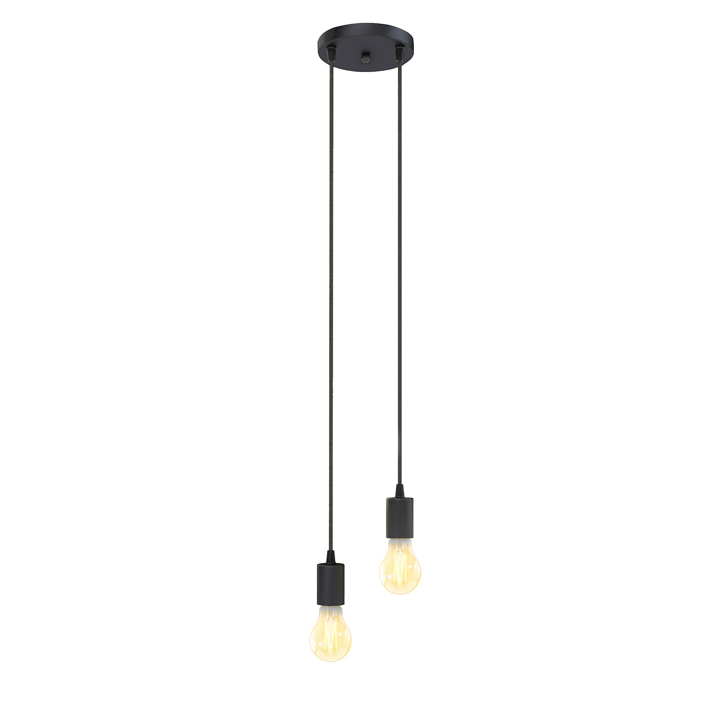 SSC-LUXon PARU Pendelleuchte Vintage 2-flammig - Hängelampe inkl. Smart CCT LED Lampen WLAN kompatibel mit Alexa, Siri & Google
