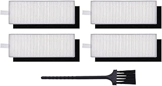 Main Roller Side Brush Filter Mop. Compatible for Ecovacs Deebot U2 U2 Pro DGN22. Robotic Vacuum Cleaner Spare Parts Accessopries (Color : 4pcs Filter Kit)