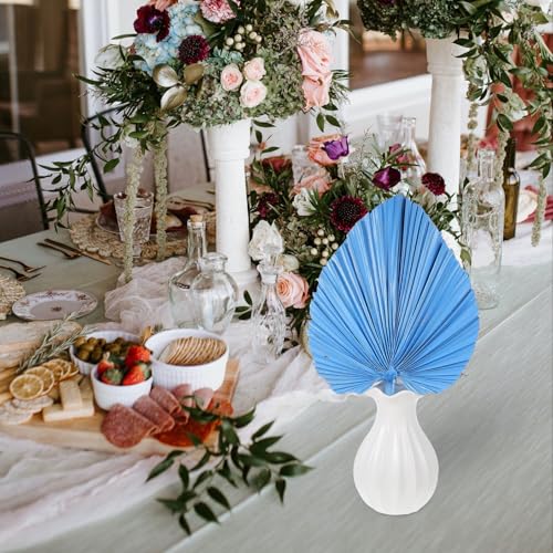 Decoración de hoja de palma seca azul estilo boho miniatura 6