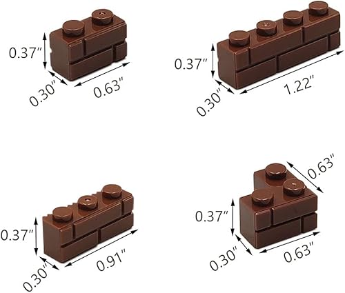 Miniatura 4 de Paredes de mampostería, ladrillos de construcción marrones, piezas de botín, accesorios de bazar de ladrillo, compatible con juguetes creativos