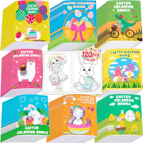 90shine 120PCS Easter Coloring Books for Kids Bulk, Spring Bunny