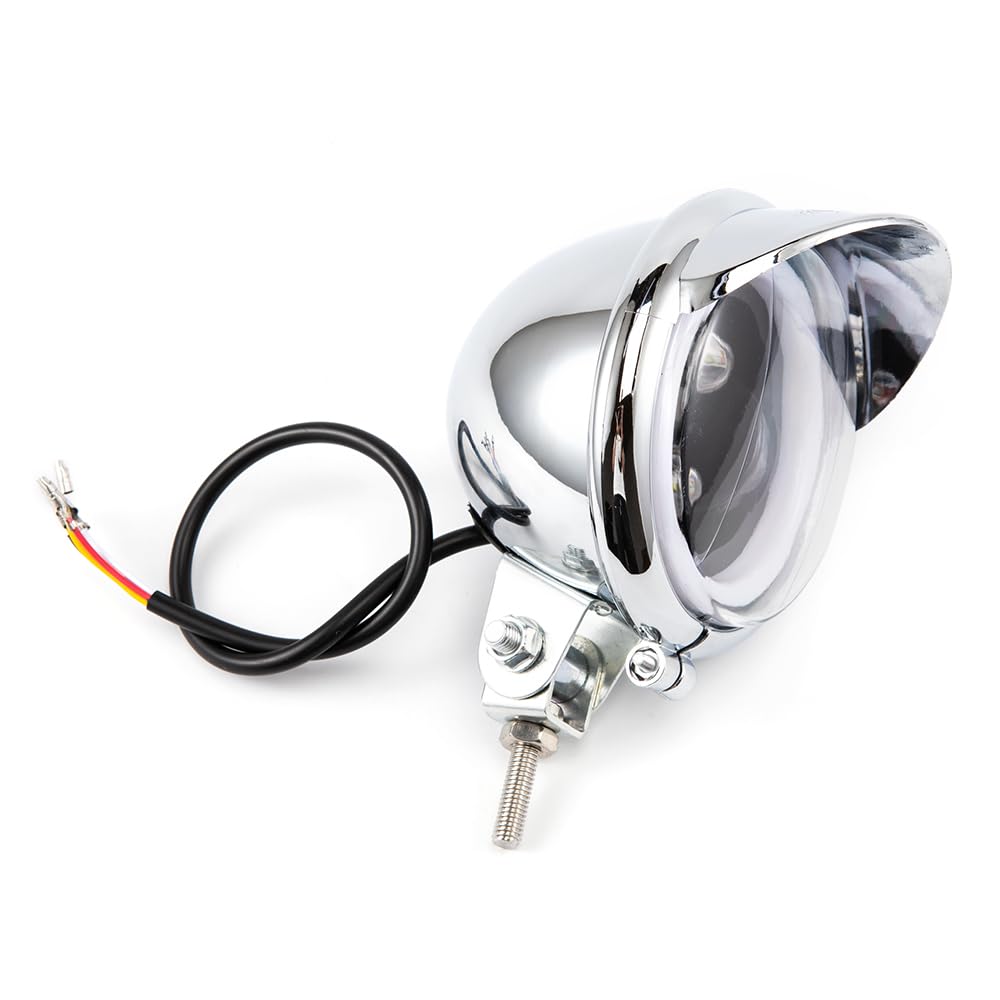 Faros antiniebla para motocicleta, 2 unidades de 4'' 12 V LED blanco ámbar luces diurnas (DRL) auxiliares para cruiser chopper café racer ATV y SUV