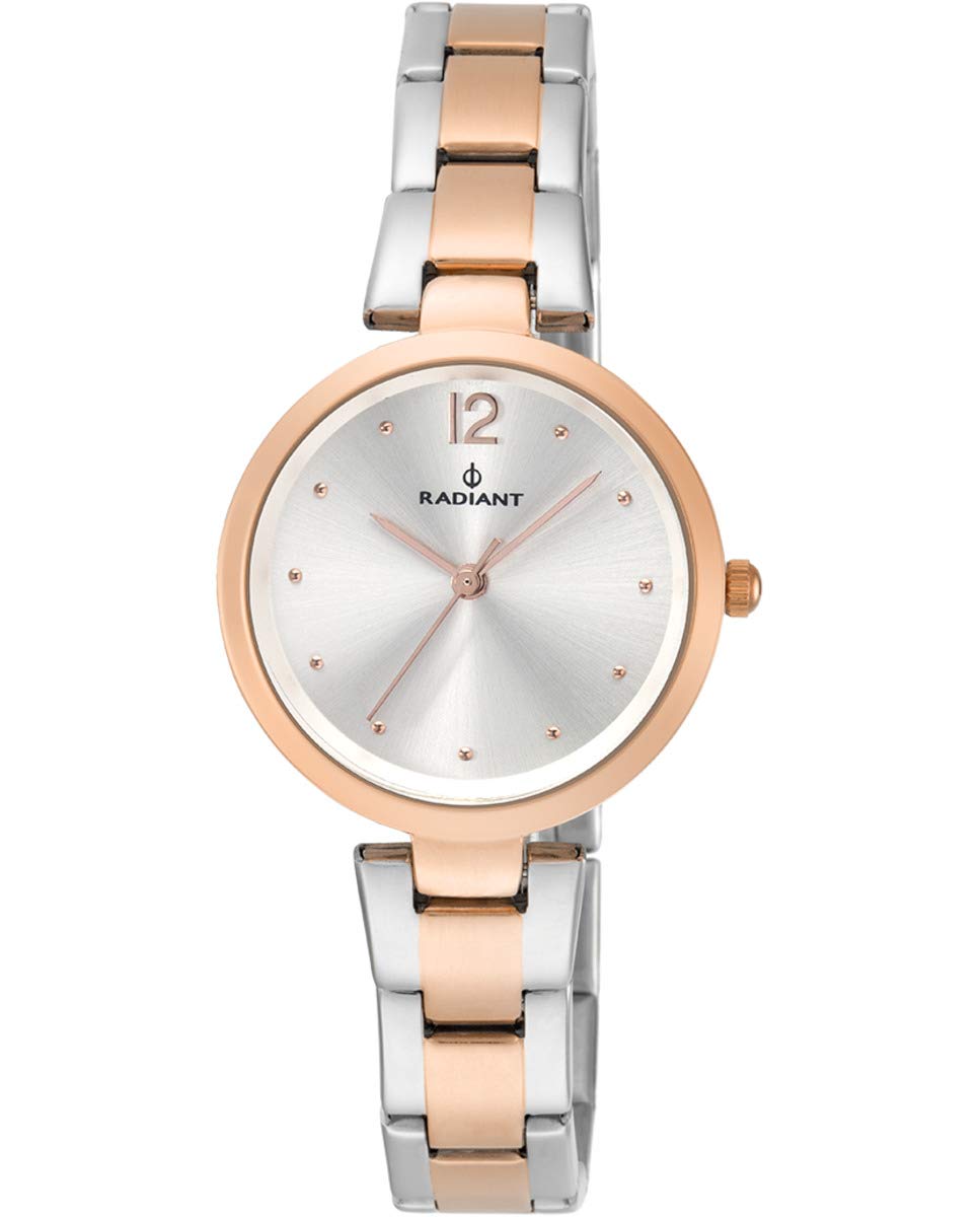 Radiant Women's Quartz Analog Watch with Stainless Steel Strap RA470202, Silver/Rose Gold, 30MM, Strap