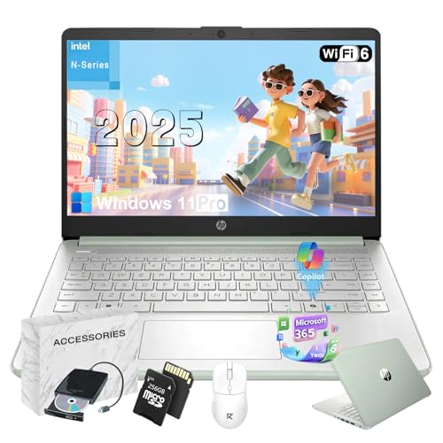 HP 2025 14' Everyday Laptop for Student & Business - 16GB RAM, 128GB UFS & 256GB SD Card • Intel...