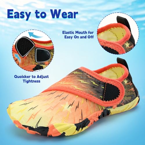 Image of Kids Water Shoes Boys Girls - Wide Toe Box Quick Dry Barefoot Shoes Breathable Non Slip Aqua Athletic Sneakers for Swim Beach Pool Kayak Hiking Sand Walking Travel Essentials (Little Kid /Big Kid)