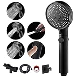 MIAOHUI Black High Pressure Shower Head with Hose and on off Switch