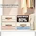 DIMJ Closet Organizers and Storage - Fabric Bins with Drawers for Closet Foldable Clothes Organizers with Clear Window, Stackable Storage Drawers for Bedroom, Living Room, 4-Pack, Beige