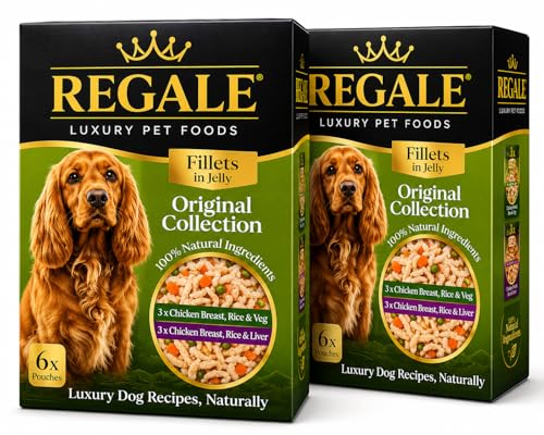 Regale Wet Dog Food Pouches & Sachets in Jelly Chicken Breast with Rice Vegetables & Liver Natural Adult Dog Food 12 x 100g