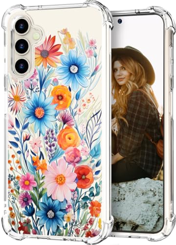 Coque Samsung S23 Hungo motif floral aquarelle finition transparente premium