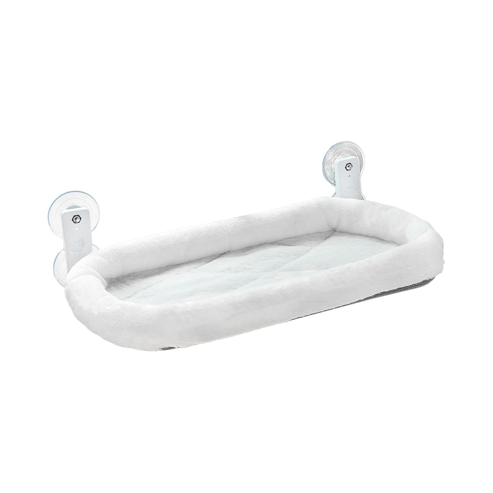 Hamac Pliable à Ventouses pour Chat D'intérieur, à Fixer à La Fenêtre d'un Balcon Ou pour Prendre Un, Blanc 30x52cm