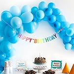 MEETINGU Happy Birthday Banner, Personalized Colorful Gradient Letters Banner, Rainbow Birthday Party Circle Dots Hanging Decorations for Kids Baby Adults Birthday Decorations Party Supplies - Image 5