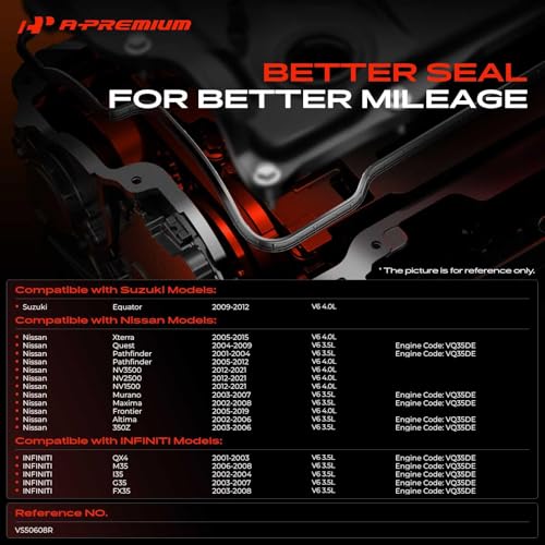 A-Premium Engine Valve Cover Gasket Set Compatible with Nissan, Infiniti - 2001-2021 - Altima, Frontier, Murano, Maxima, Pathfinder, Xterra, Quest, NV1500/2500/3500, FX35, G35, I35, M35, V6 3.5L 4.0L by A-Premium - Image 2