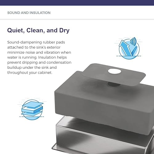 Miniatura 7 de Fregadero de cocina de acero inoxidable de montaje inferior de 27 pulgadas de largo x 18 pulgadas de ancho, fregadero de acero inoxidable empotrado,